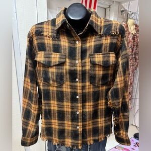Plaid Button-Up Flannel - White Birch